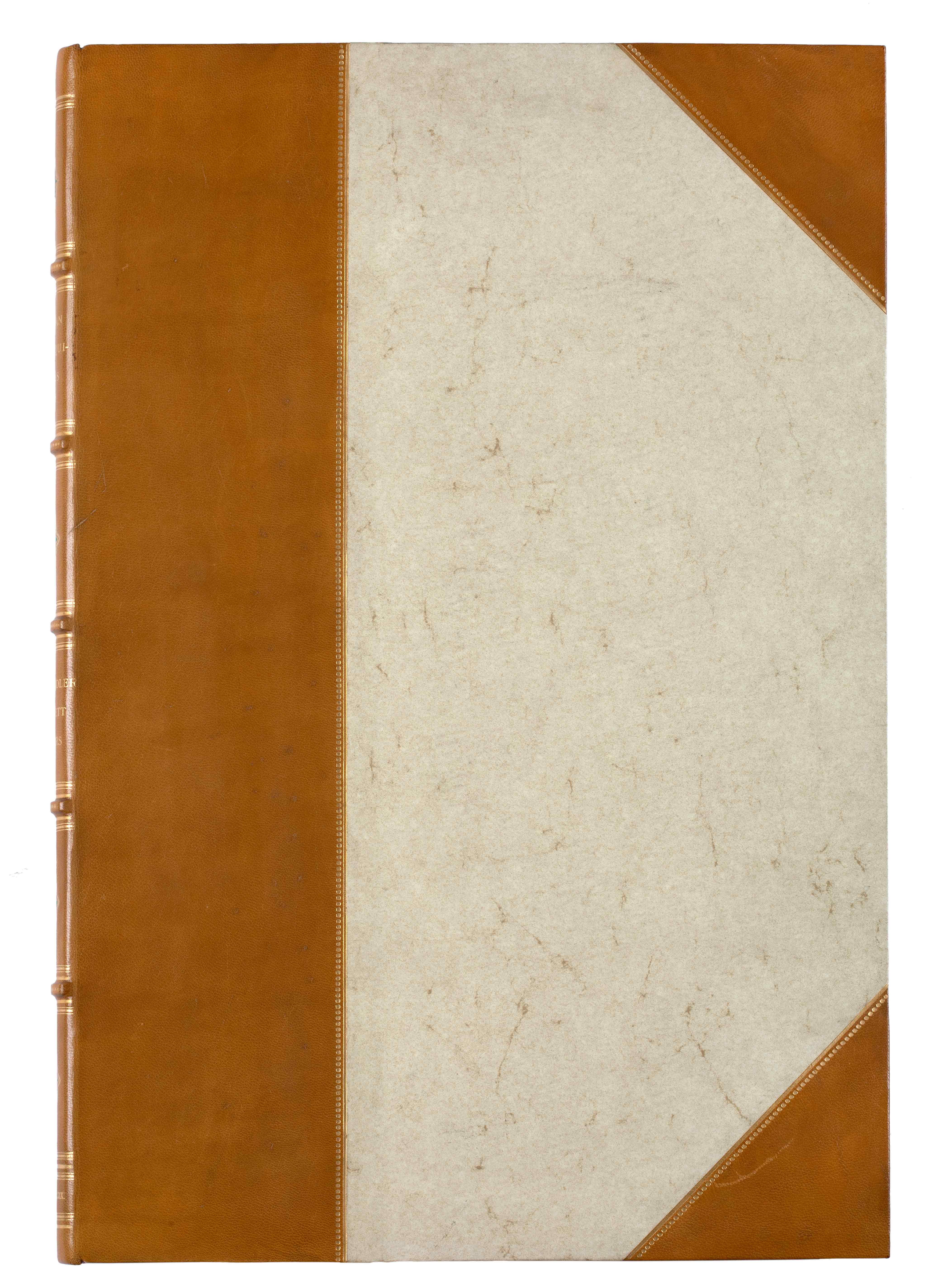 Book with a brown and beige cover. The book Ionian Antiquities – Society of Dilettanti
