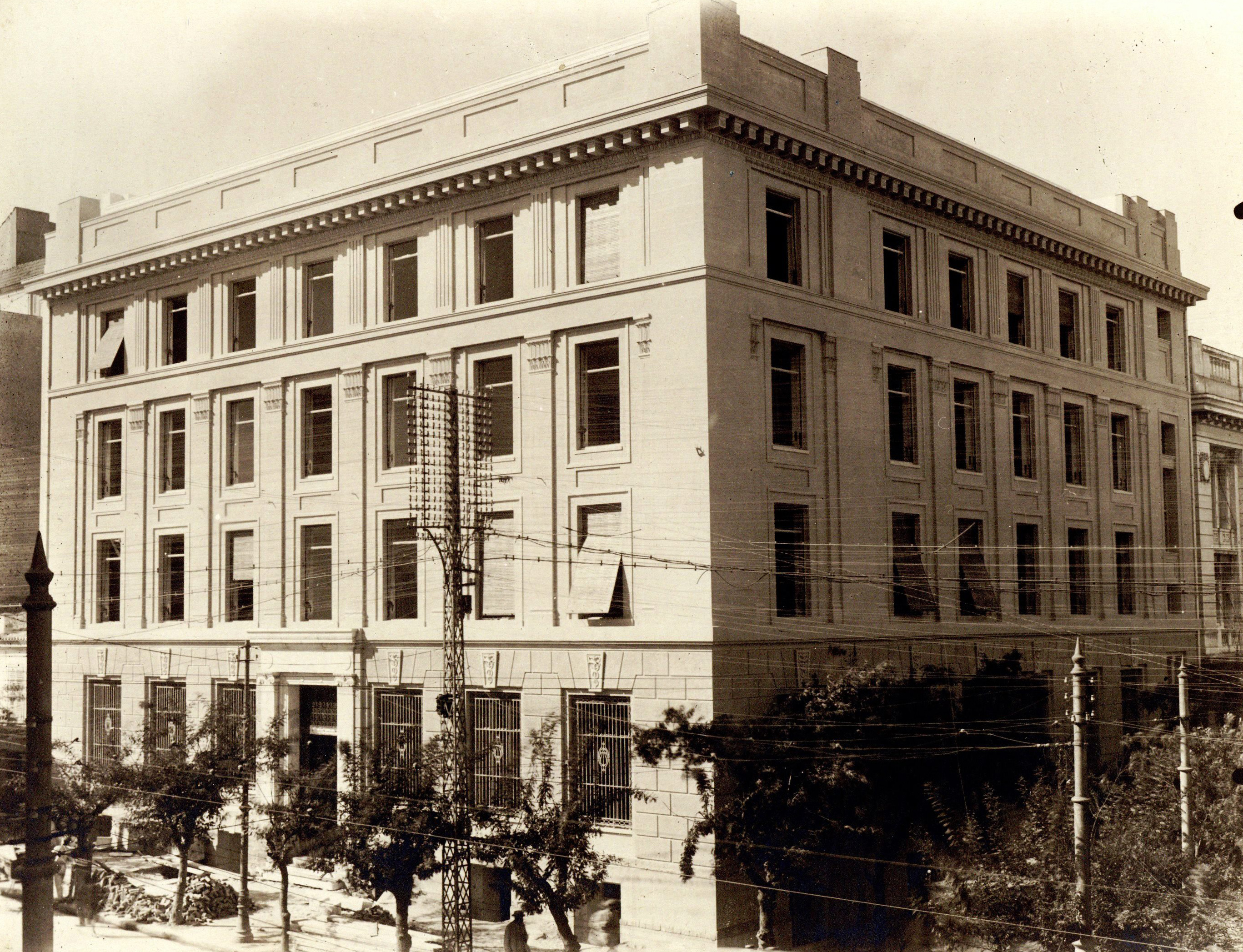 Exterior of the finished corner 4-storey building of Popular Bank’s headquarters.  Exterior of the new 4-storey headquarters