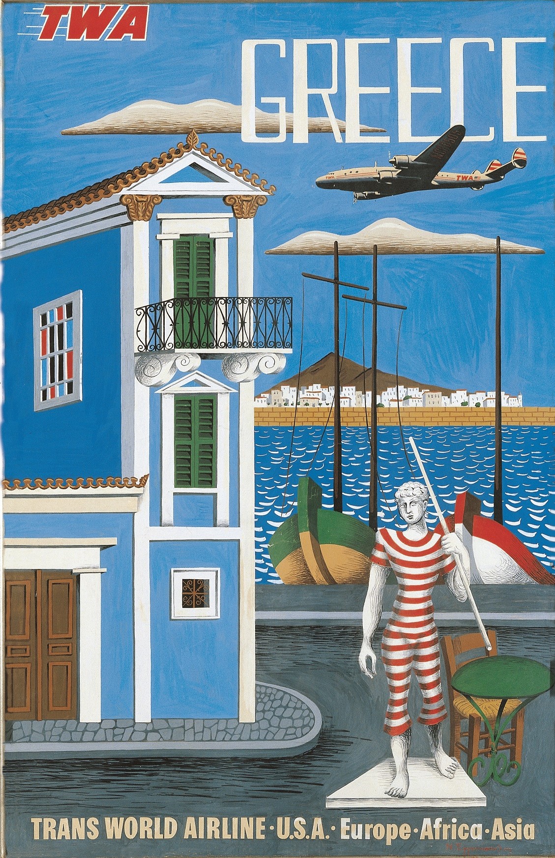 Mock-up for a TWA Poster, 1952, tempera and collage on paperboard Mock-up for a TWA Poster, 1952, tempera and collage on paperboard