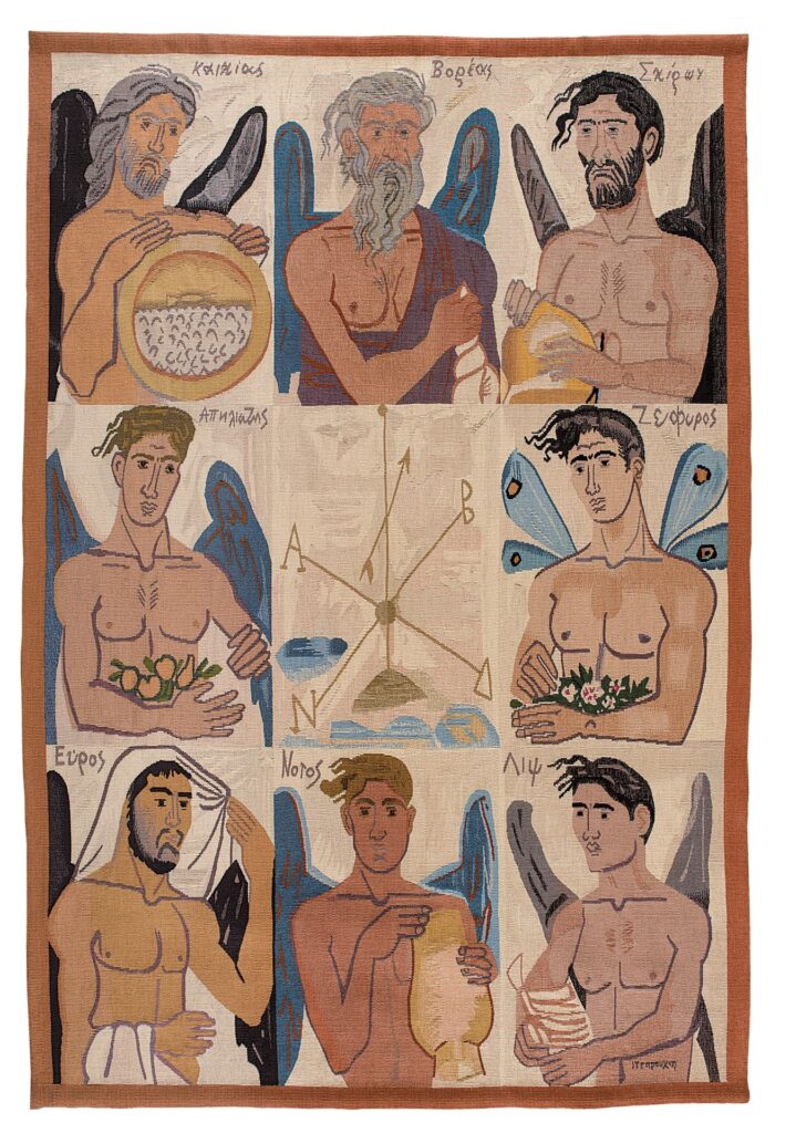 Yannis Tsarouchis, Winds, 1965, tapestry 184 x 108 cm