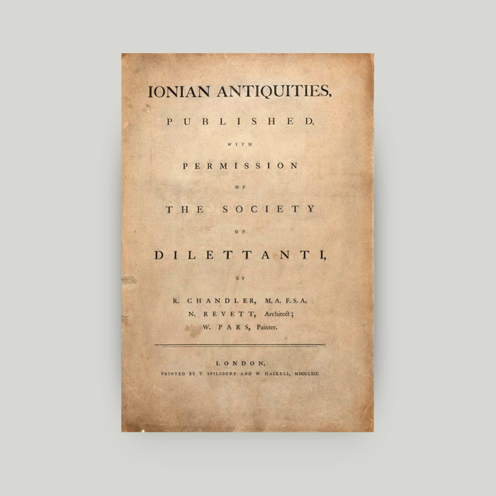 The book Ionian Antiquities – Society of Dilettanti