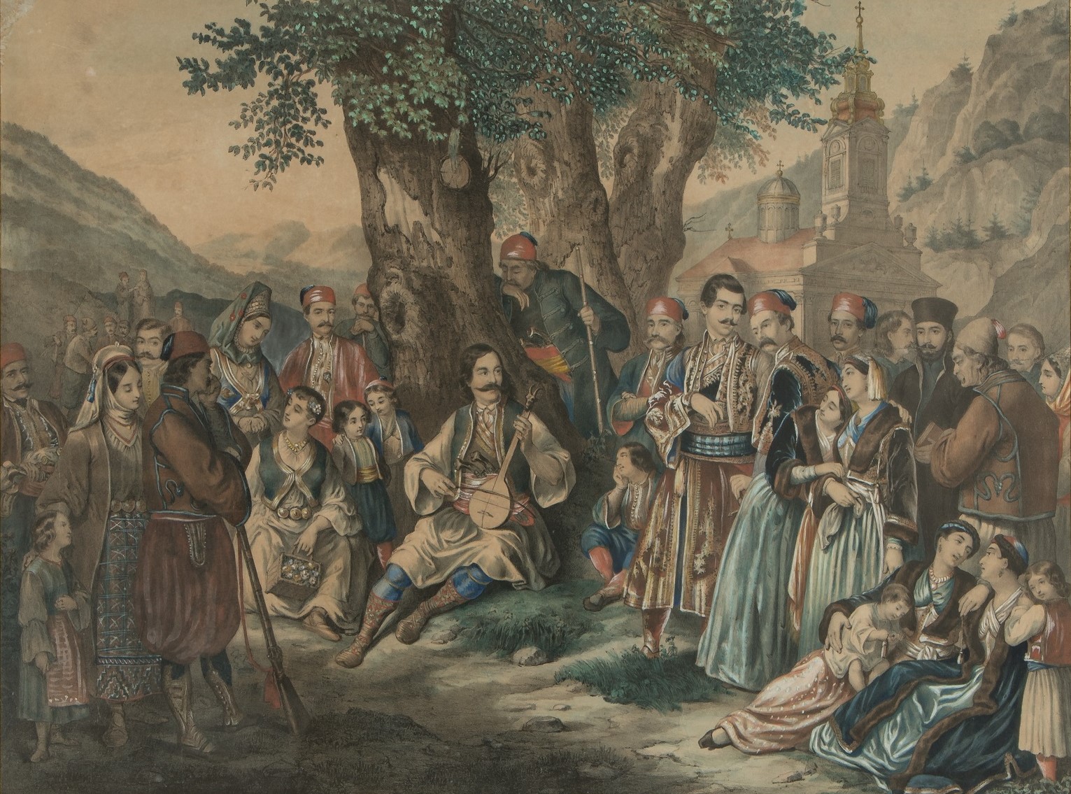 Η λιθογραφία Ο Θούριος του Ρήγα Φεραίου είναι εμπνευσμένη από τον μεγάλο Έλληνα επαναστάτη. Άγνωστος, Ο Θούριος του Ρήγα Φεραίου