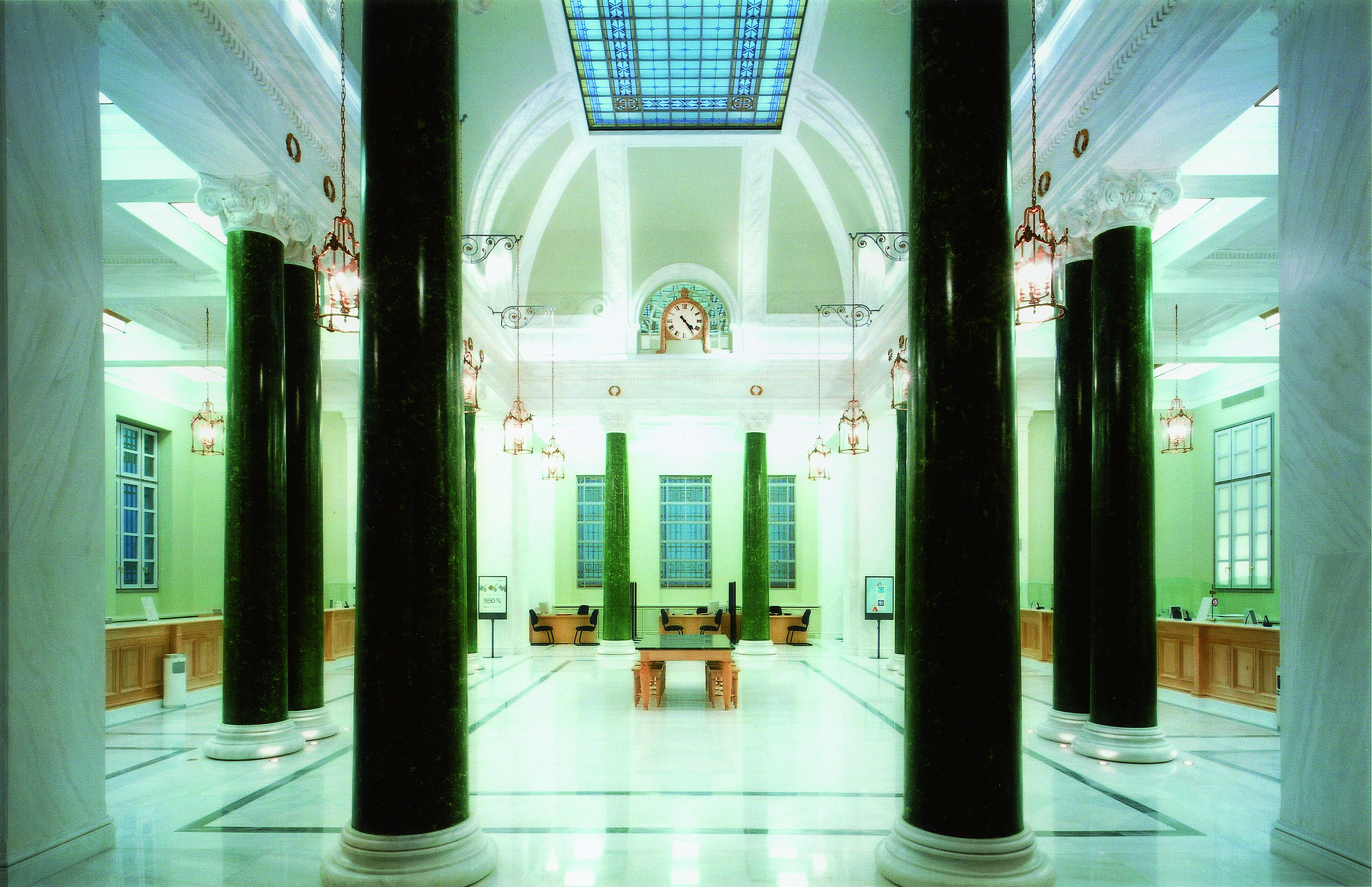 Main hall of the Ionian Bank headquarters 