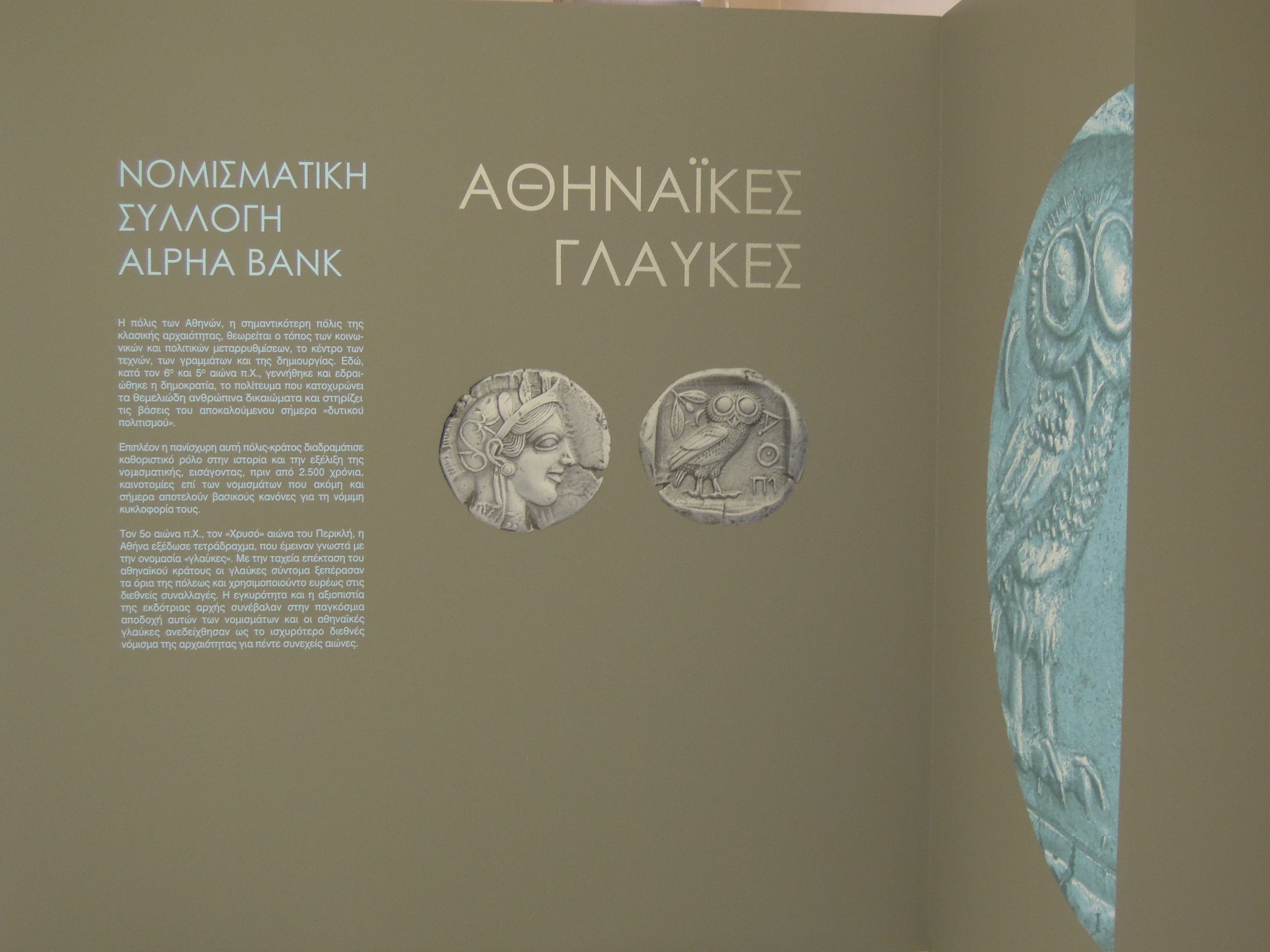The introductory exhibit. Exhibits “Athenian Owls”