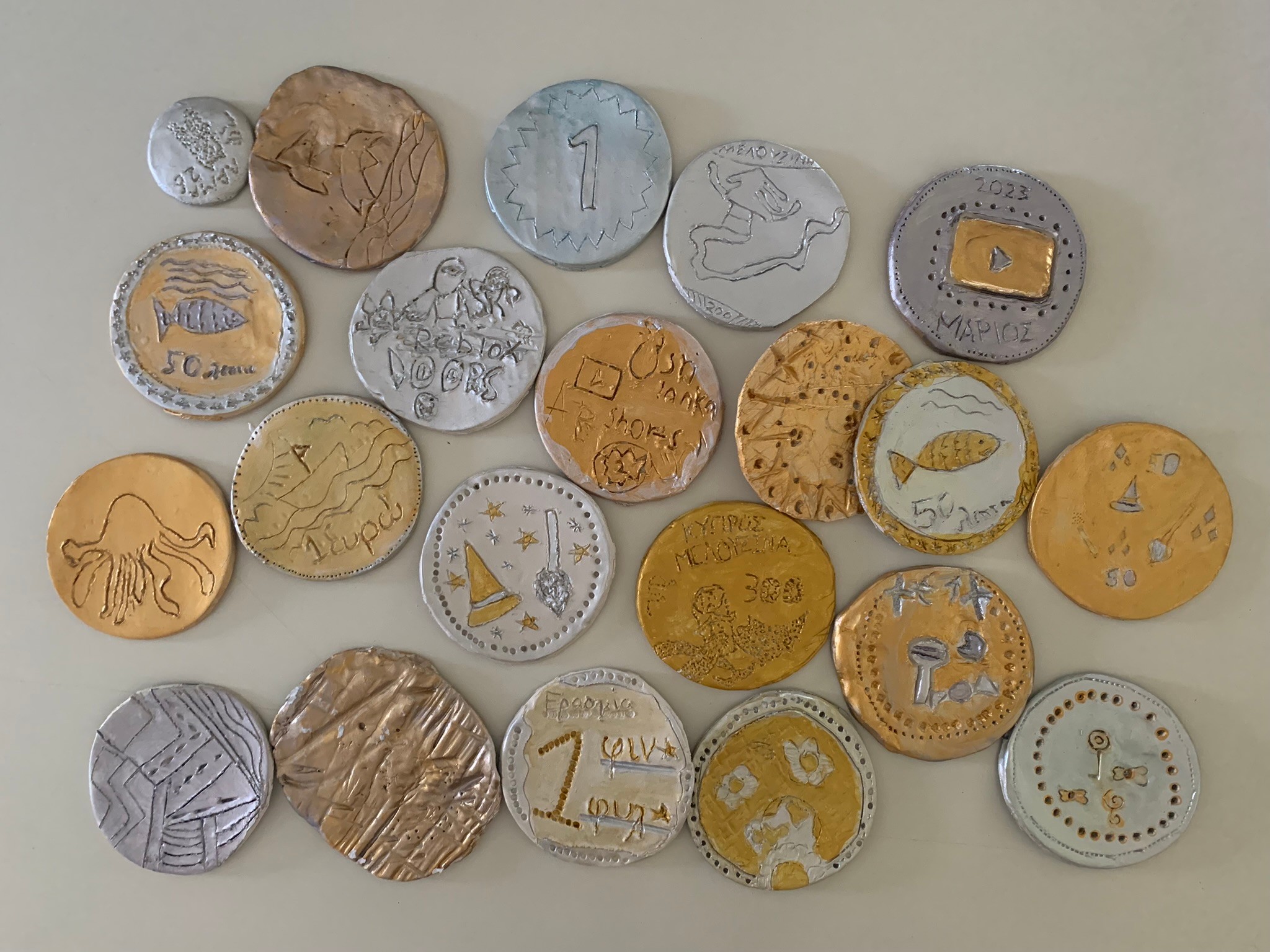 The Currency and Transactions museum kit at a Cyprus school