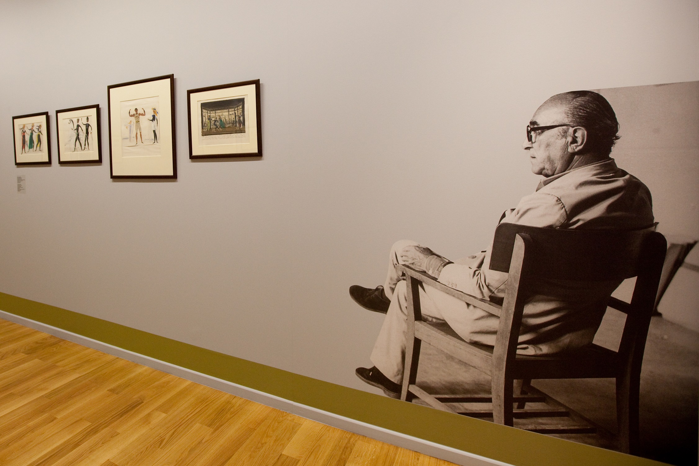 A picture of Yannis Moralis.  Yannis Moralis, exhibition “Yannis Moralis. Theatre-Music-Poetry”